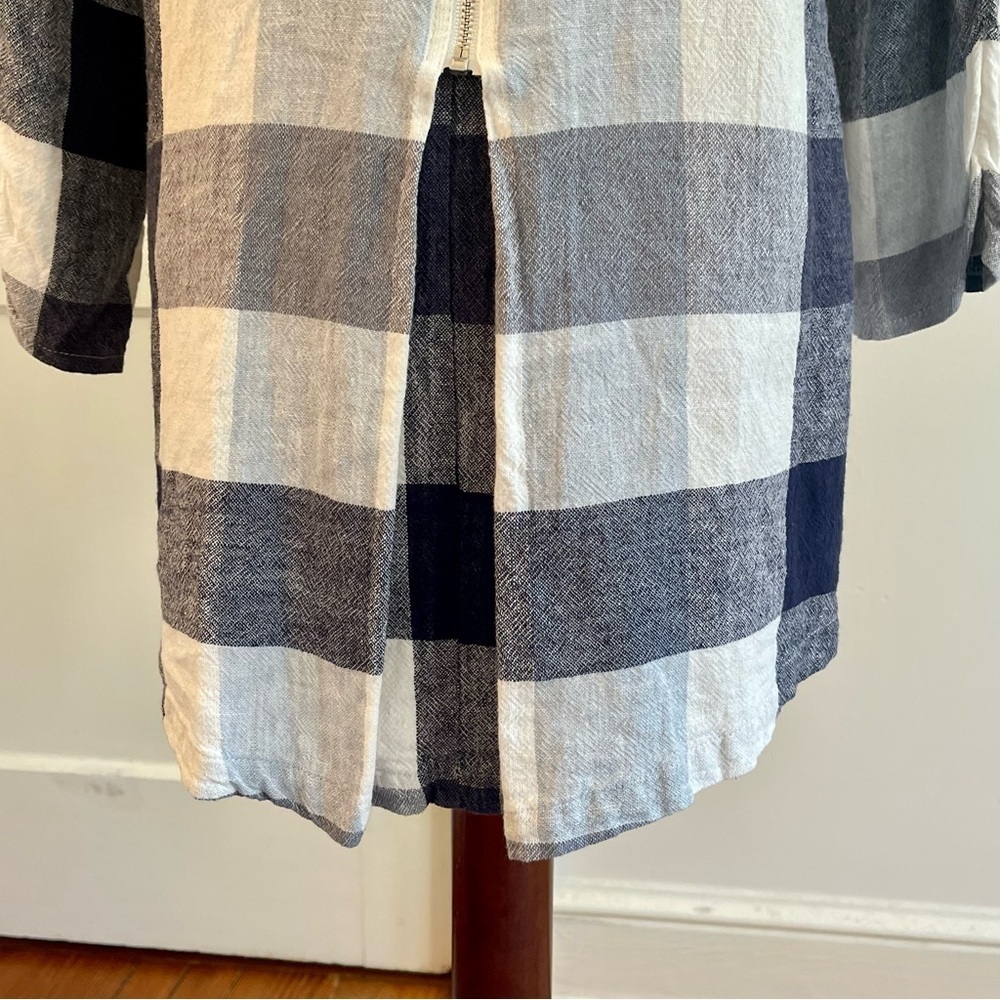 Soft Surroundings Classic Plaid Button-Up Shirt with Zipper Detail Size M - Picture 7 of 10